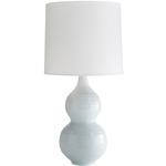 Lacey Table Lamp - Icy Blue / White Linen