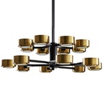 Jalen Two Tier Chandelier - Antique Brass / Frosted