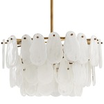 Leon Chandelier - Floor Model - Antique Brass / White