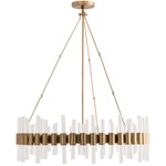 Haskell Indoor / Outdoor Chandelier - Antique Brass / Clear