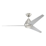 Acadian Ceiling Fan with Light - Brushed Polished Nickel