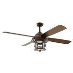 Courtyard Ceiling Fan with Light - Oiled Bronze