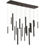 Santana Linear Multi Light Pendant - Matte Black / Frosted