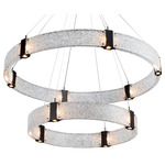 Parallel Dual Ring Chandelier - Matte Black / Clear Rimelight