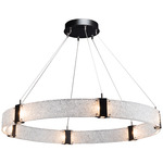 Parallel Ring Chandelier - Matte Black / Clear Rimelight