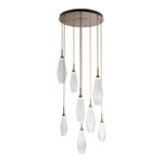 Aalto Round Multi Light Pendant - Heritage Brass / Optic Ribbed Clear