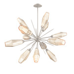 Aalto Starburst Chandelier - Metallic Beige Silver / Optic Ribbed Amber