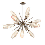 Aalto Starburst Chandelier - Flat Bronze / Optic Ribbed Amber