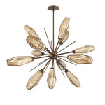 Aalto Starburst Chandelier - Flat Bronze / Optic Ribbed Bronze