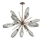 Aalto Starburst Chandelier - Flat Bronze / Optic Ribbed Smoke