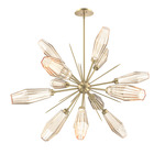 Aalto Starburst Chandelier - Gilded Brass / Optic Ribbed Amber