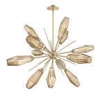 Aalto Starburst Chandelier - Gilded Brass / Optic Ribbed Bronze