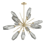 Aalto Starburst Chandelier - Gilded Brass / Optic Ribbed Smoke