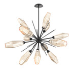 Aalto Starburst Chandelier - Matte Black / Optic Ribbed Amber