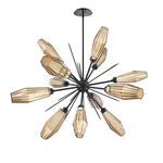 Aalto Starburst Chandelier - Matte Black / Optic Ribbed Bronze