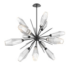 Aalto Starburst Chandelier - Matte Black / Optic Ribbed Clear