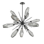 Aalto Starburst Chandelier - Matte Black / Optic Ribbed Smoke