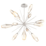 Aalto Starburst Chandelier - Metallic Beige Silver / Optic Ribbed Amber