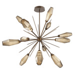 Aalto Starburst Chandelier - Flat Bronze / Optic Ribbed Bronze