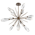 Aalto Starburst Chandelier - Flat Bronze / Optic Ribbed Clear