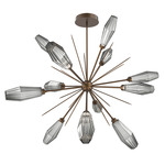 Aalto Starburst Chandelier - Flat Bronze / Optic Ribbed Smoke