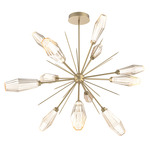 Aalto Starburst Chandelier - Gilded Brass / Optic Ribbed Amber