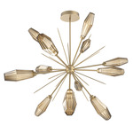 Aalto Starburst Chandelier - Gilded Brass / Optic Ribbed Bronze