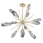 Aalto Starburst Chandelier - Gilded Brass / Optic Ribbed Smoke