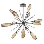 Aalto Starburst Chandelier - Matte Black / Optic Ribbed Bronze