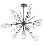 Aalto Starburst Chandelier - Matte Black / Optic Ribbed Clear