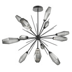 Aalto Starburst Chandelier - Matte Black / Optic Ribbed Smoke