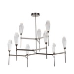 Aalto Round Belvedere Chandelier - Gunmetal / Optic Ribbed Clear