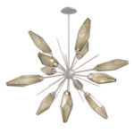 Rock Crystal Starburst Chandelier - Metallic Beige Silver / Chilled Bronze