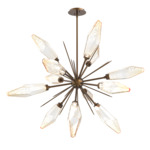 Rock Crystal Starburst Chandelier - Flat Bronze / Chilled Amber