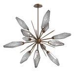 Rock Crystal Starburst Chandelier - Flat Bronze / Chilled Smoke