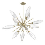 Rock Crystal Starburst Chandelier - Gilded Brass / Chilled Clear