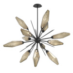 Rock Crystal Starburst Chandelier - Matte Black / Chilled Bronze