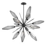 Rock Crystal Starburst Chandelier - Matte Black / Chilled Smoke