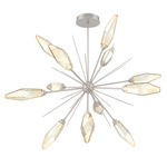 Rock Crystal Starburst Chandelier - Metallic Beige Silver / Chilled Amber