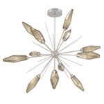 Rock Crystal Starburst Chandelier - Metallic Beige Silver / Chilled Bronze