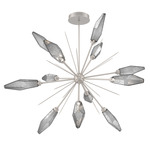 Rock Crystal Starburst Chandelier - Metallic Beige Silver / Chilled Smoke