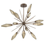 Rock Crystal Starburst Chandelier - Flat Bronze / Chilled Bronze