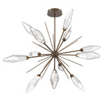 Rock Crystal Starburst Chandelier - Flat Bronze / Chilled Clear