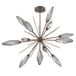 Rock Crystal Starburst Chandelier - Flat Bronze / Chilled Smoke