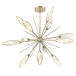 Rock Crystal Starburst Chandelier - Gilded Brass / Chilled Amber