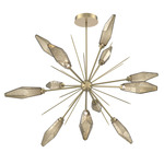 Rock Crystal Starburst Chandelier - Gilded Brass / Chilled Bronze
