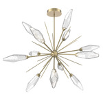 Rock Crystal Starburst Chandelier - Gilded Brass / Chilled Clear