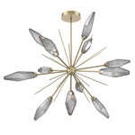 Rock Crystal Starburst Chandelier - Gilded Brass / Chilled Smoke