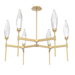Rock Crystal Chandelier - Gilded Brass / Chilled Clear