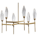 Rock Crystal Chandelier - Heritage Brass / Chilled Clear